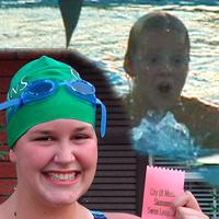 Daniel and Becca swim in the championship