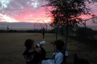 Cool weather, people, and sunset