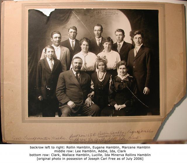 Wallace Hamblin and Ida Minerva Rollins Family